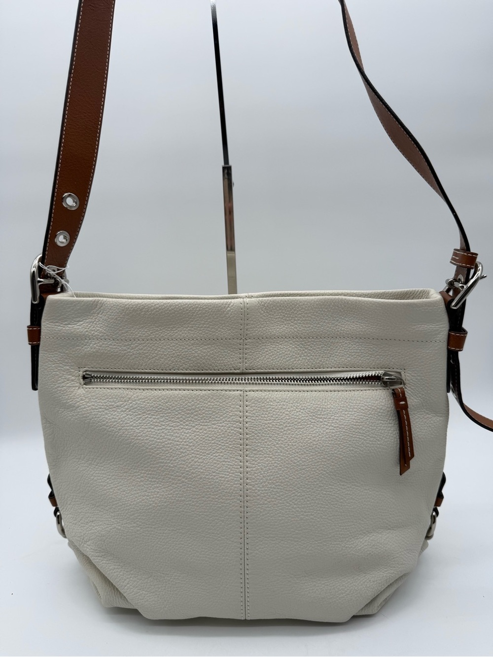 COACH EAST WEST DUFFLE WHITE/BROWN BAG - Picture 2 of 12